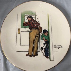 Norman Rockwell Spring Closed for Business Plate
